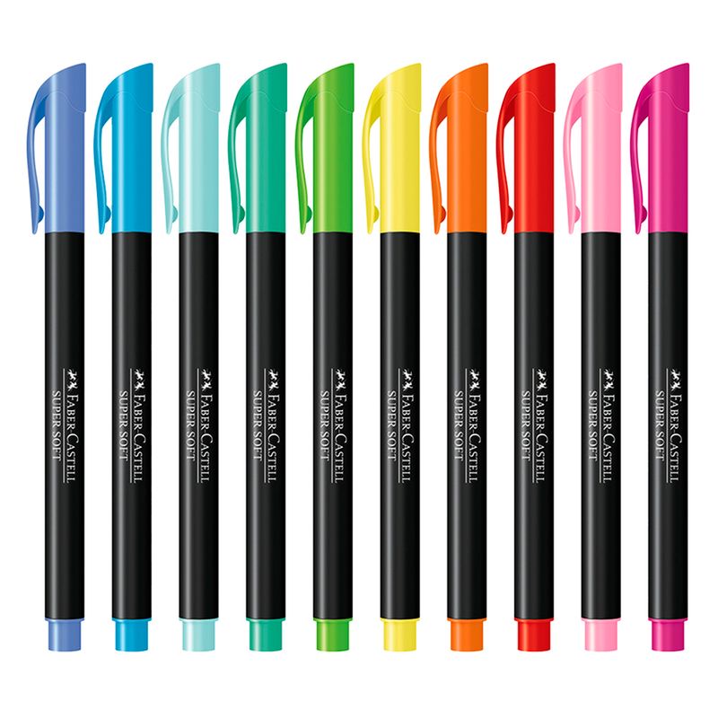 Canetinha-Hidrografica-SuperSoft---BrushPen-20Cores---Faber-Castell---1