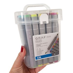 Marcador Artístico 2 Pontas  -  36 Cores - Graf Duo Brush
