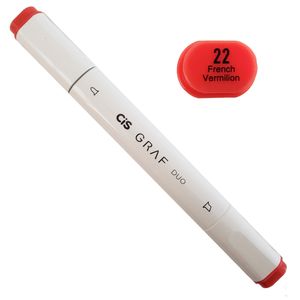 Marcador Artístico -22 - French Vermilion - Graf Duo - 2 Pontas