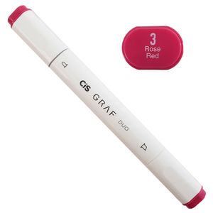Marcador Artístico - 3 - Rose Red - Graf Duo - 2 Pontas