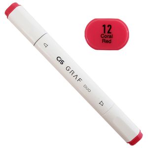 Marcador Artístico - 12 - Coral Red - Graf Duo - 2 Pontas