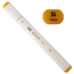 Marcador Artístico - 34 - Yellow - Graf Duo - 2 Pontas