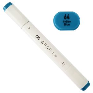 Marcador Artístico - 64 - Indian Blue - Graf Duo - 2 Pontas