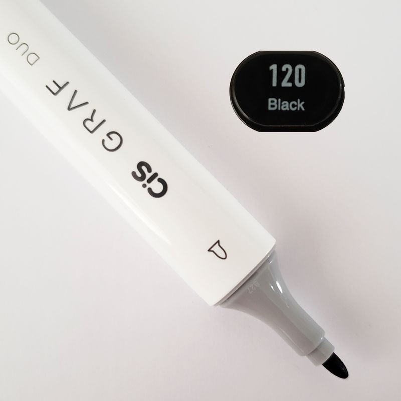 Marcador-Artistico---120---Black---Graf-Duo---2-Pontas